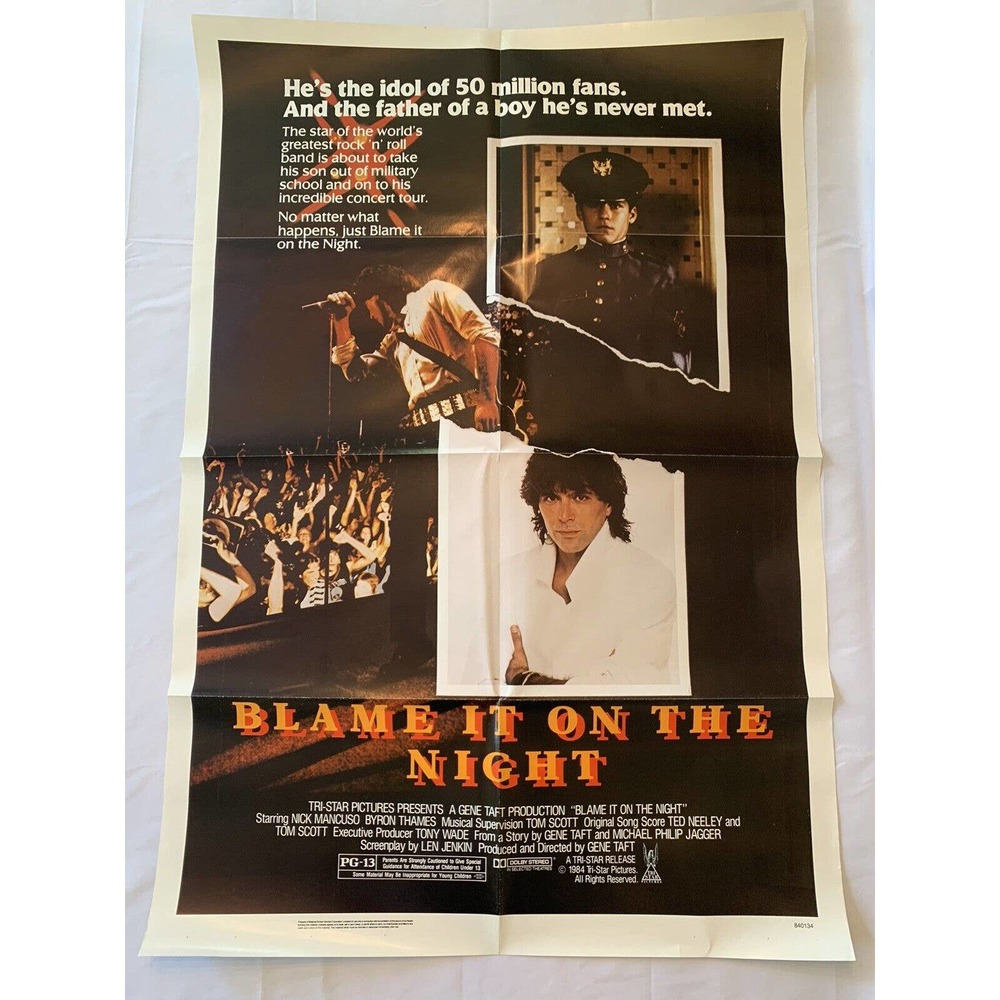 Blame It On the Night Original One Sheet Movie Poster - Folded - 1984